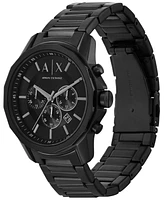 A|X Armani Exchange Men's Banks Chronograph Black Stainless Steel Watch 44mm Set, 2 Pieces