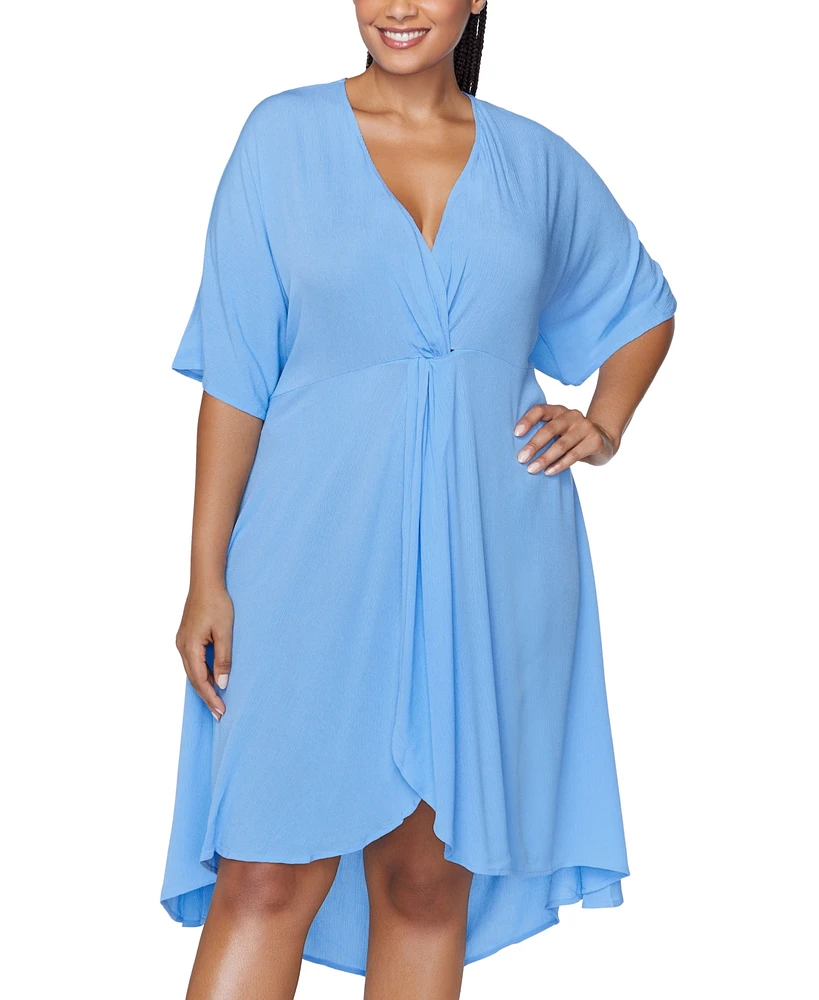 Raisins Curve Plus Size Paraiso Twist Cover Up Dress