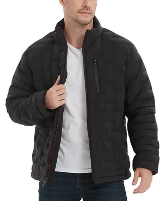 Outdoor United Men's Stretch Seamless Brick Quilted Full-Zip Puffer Jacket