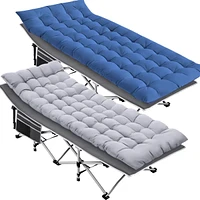 Sugift 2-Piece Folding Bed Camping Cots with Removable Cotton Mattress (2 in a set), 500 lbs