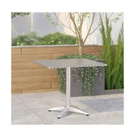 Emma+Oliver 31.5'' Square Aluminum Indoor-Outdoor Table With Base