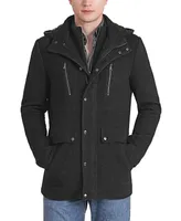 Bgsd Men Adam Herringbone Wool Car Coat with Bib