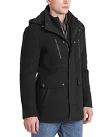 Bgsd Men Adam Herringbone Wool Car Coat with Bib