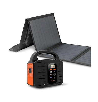 Portable Power Station: 100W, 155Wh/42000mAh & 40W Solar Panel - Combo