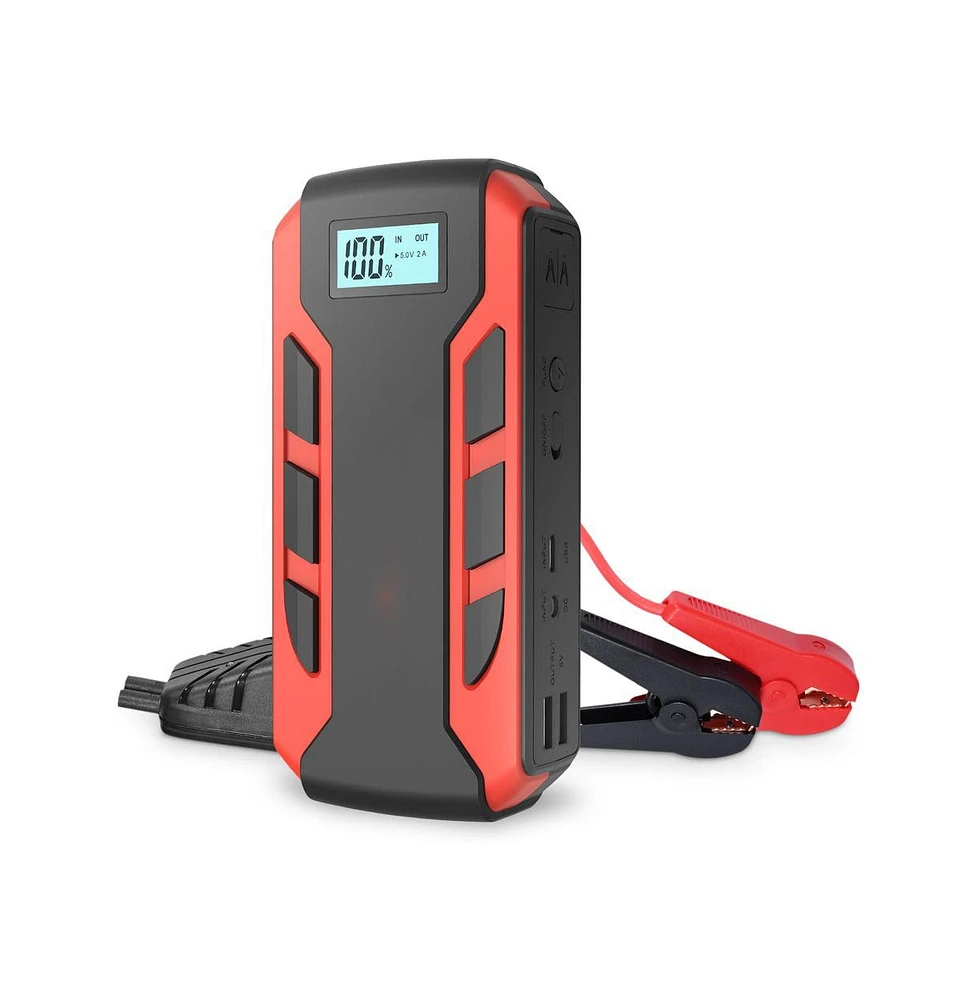 Alpha Digital Portable Car Jump Starter: 800A Peak- 10,000mAh 6.0L Gas/3.0L Diesel