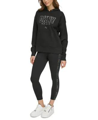 Dkny Sport Women's Glitter-Logo Pullover Hoodie