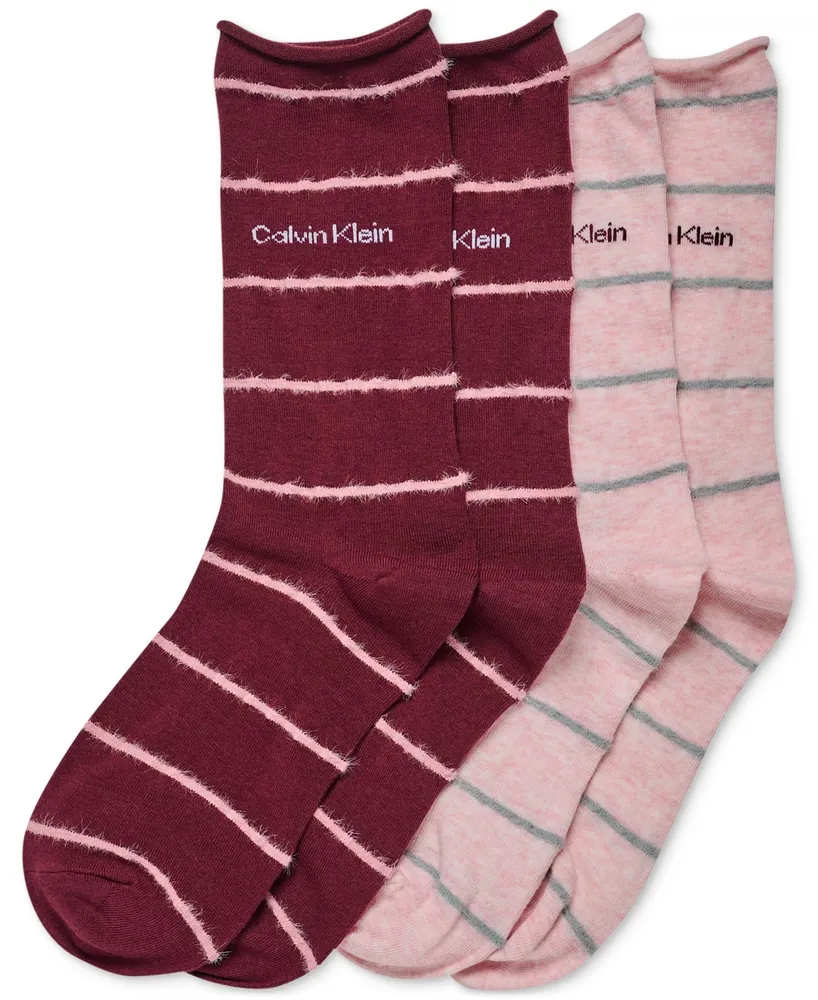 Calvin Klein Women's 2-Pc. Roll-Top Crew Socks