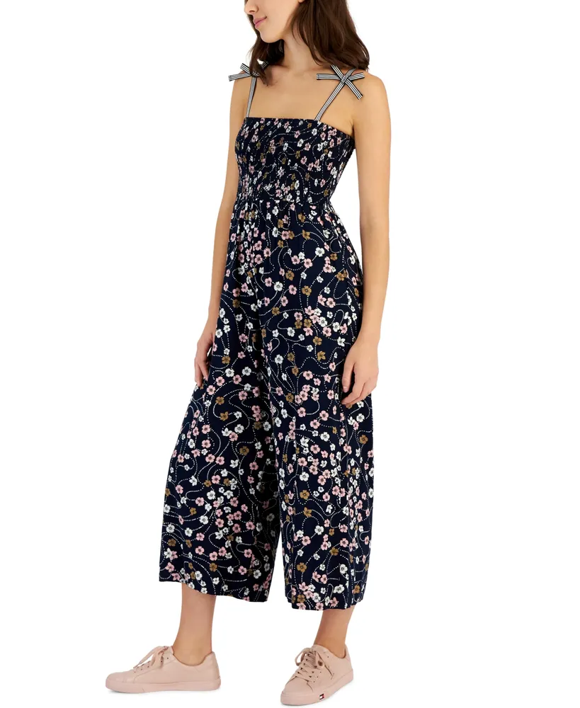 Tommy Hilfiger Women's Floral-Print Strapless Jumpsuit