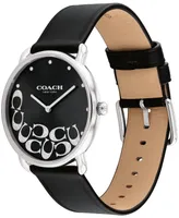 Coach Women's Elliot Black Leather Watch 36mm