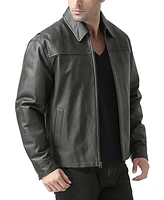 Bgsd Men's Men Greg Open Bottom Zip Front Leather Jacket