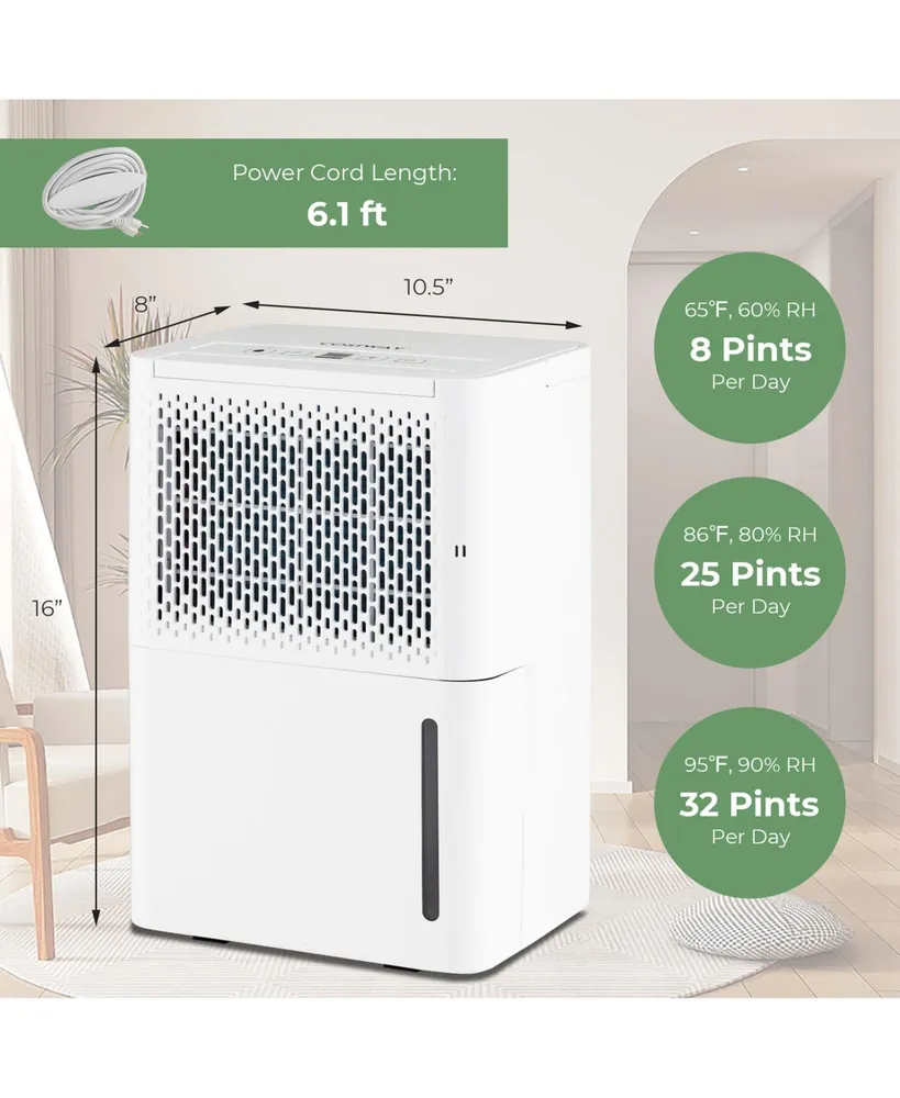32 Pint Dehumidifier 2000 Sq. Ft Portable with 3 Modes & 24H Timer