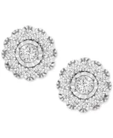 Wrapped in Love Diamond Flower Stud Earrings (1/2 ct. tw) in 14k White Gold, Created for Macy's