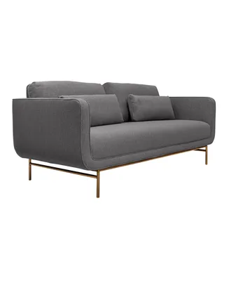 Armen Living Lilou 77" Polyester with Metal Legs Sofa