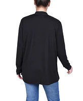 Ny Collection Petite Long Sleeve Swing Cardigan Sweater