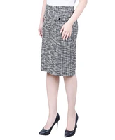 Ny Collection Petite Slim Tweed Double Knit Skirt
