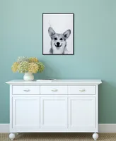 Empire Art Direct "Corgi" Pet Paintings on Printed Glass Encased with a Black Anodized Frame, 24" x 18" x 1"