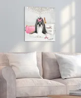 Empire Art Direct "Pink Shih Tzu" Unframed Free Floating Tempered Glass Panel Graphic Dog Wall Art Print 20" x 20" , 20" x 20" x 0.2" - Multi