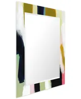 Empire Art Direct "Amagansett I" Rectangular Beveled Mirror on Free Floating Printed Tempered Art Glass, 30" x 40" x 0.4" - Multi