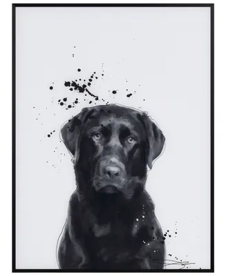 Empire Art Direct "Labrador Retriever" Pet Paintings on Printed Glass Encased with a Black Anodized Frame, 24" x 18" x 1"
