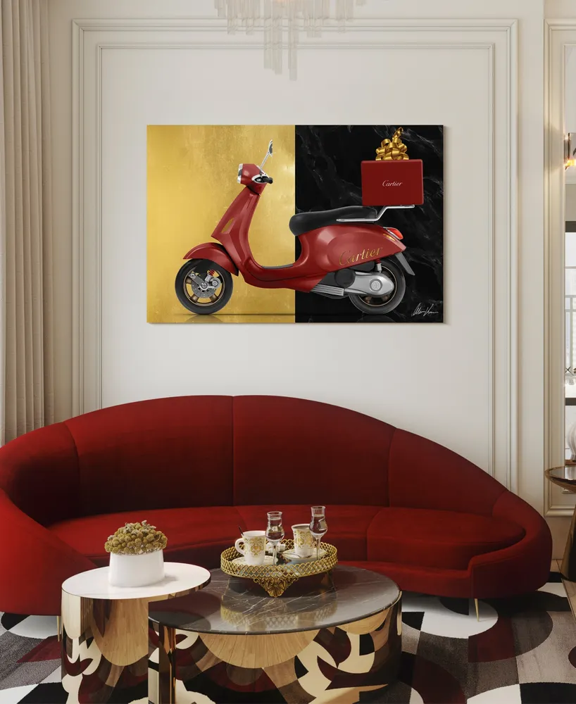 Empire Art Direct "Cartier Delivery" Frameless Free Floating Tempered Glass Panel Graphic Wall Art, 48" x 32" x 0.2"