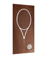 Empire Art Direct "Louis Vuitton Vibes Racquet" Frameless Free Floating Tempered Glass Panel Graphic Wall Art, 24" x 48" x 0.2"