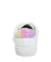 Kensie Girl Big Girls Lace Up Glittery Casual Sneakers