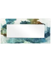 Empire Art Direct "Blue Sky" Rectangular Beveled Mirror on Free Floating Printed Tempered Art Glass, 72" x 36" x 0.4"