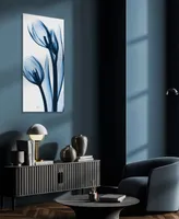 Empire Art Direct "Two Blue TuLIps" Frameless Free Floating Tempered Glass Panel Graphic Wall Art, 48" x 24" x 0.2"