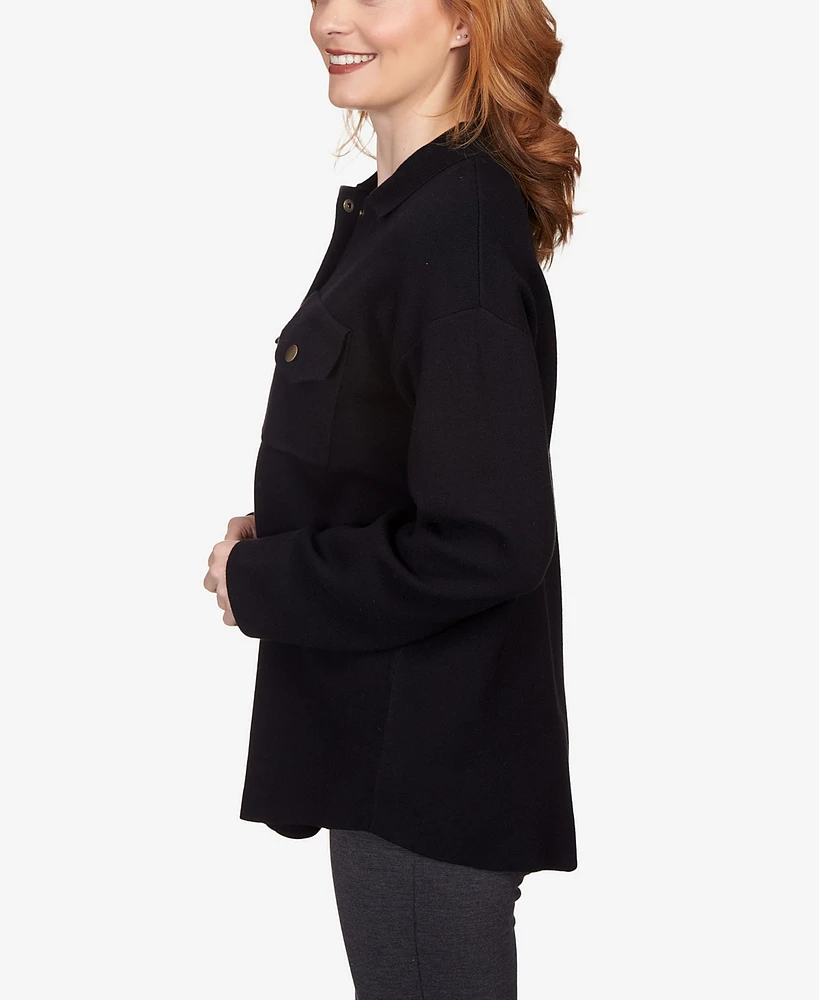 Ruby Rd. Petite Solid Shacket Shirt Jacket