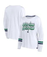 Women's Fanatics White Notre Dame Fighting Irish Retro Power Striped Long Sleeve T-shirt