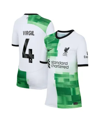 Big Boys Nike Virgil van Dijk White Liverpool 2023/24 Away Replica Player Jersey