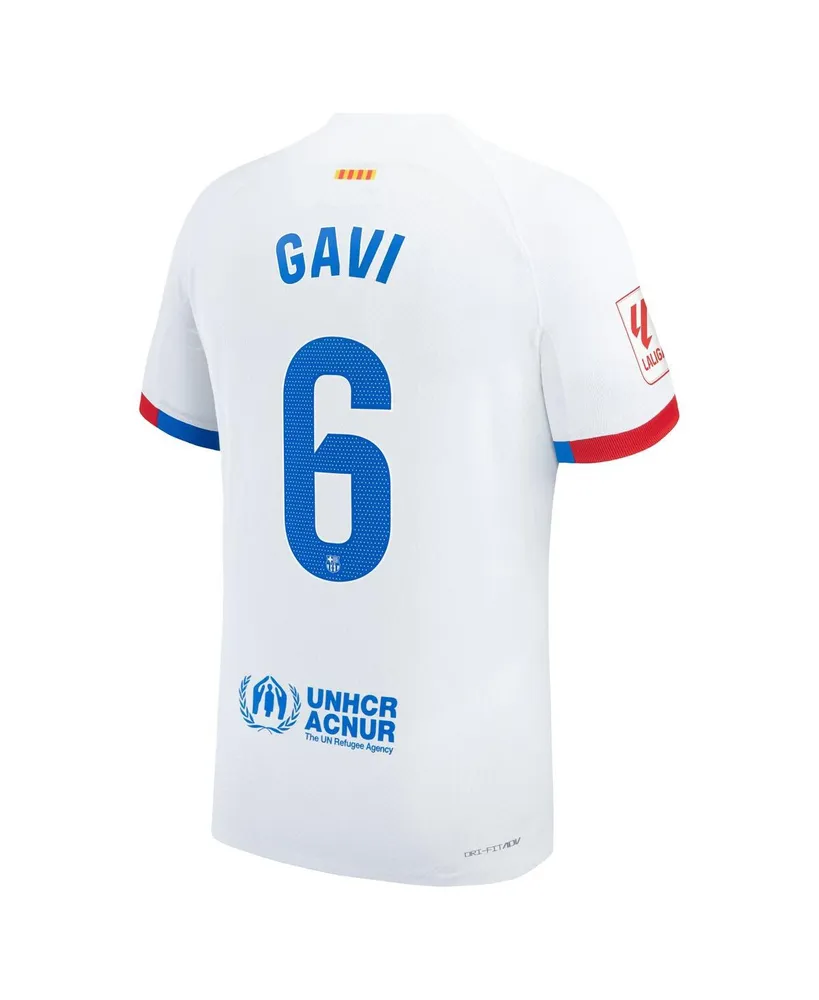 Men's Nike Gavi White Barcelona 2023/24 Away Match Authentic Player Jersey