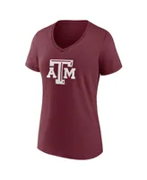 Women's Fanatics Maroon Texas A&M Aggies Evergreen Logo V-Neck T-shirt