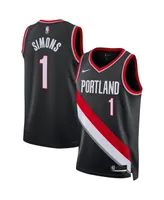 Men's and Women's Nike Anfernee Simons Black Portland Trail Blazers Swingman Jersey - Association Edition