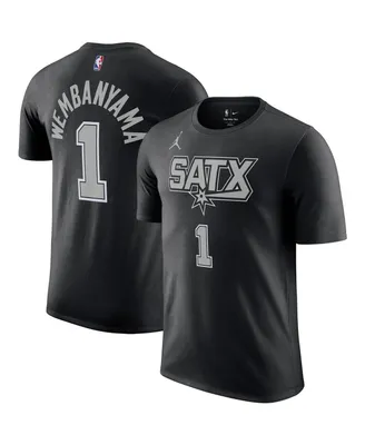 Men's Jordan Victor Wembanyama Black San Antonio Spurs Statement Edition Name and Number T-shirt