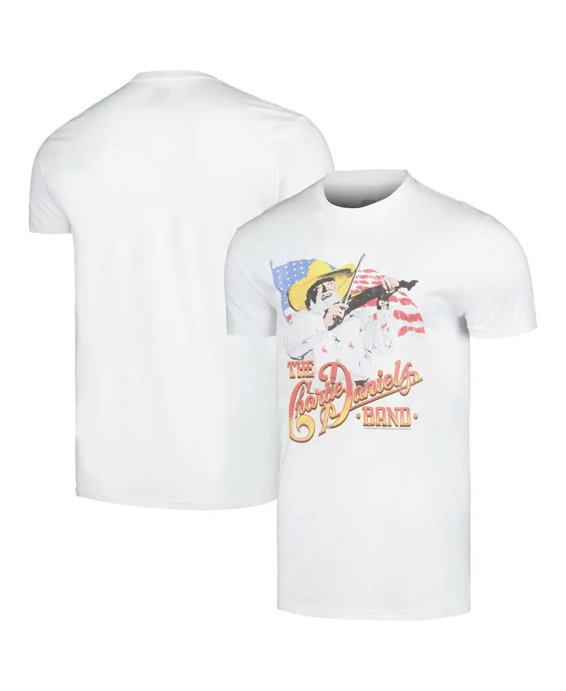 Men's White The Charlie Daniels Band Cdb and the Flag Graphic T-shirt