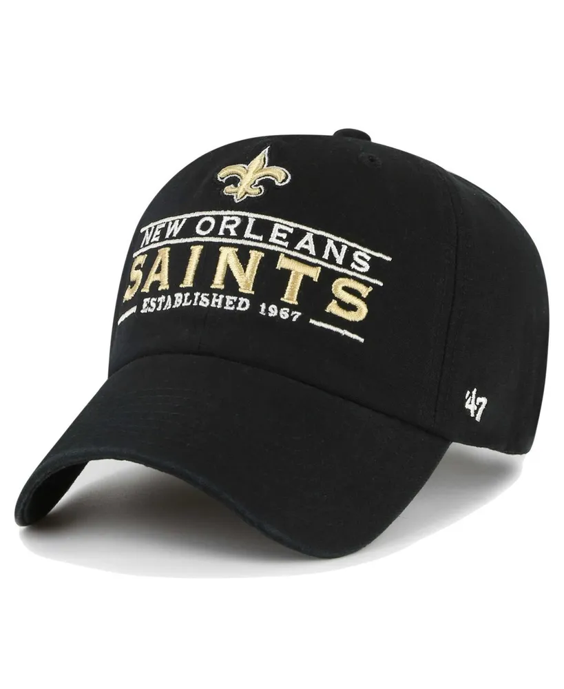 Men's '47 Brand Black New Orleans Saints Vernon Clean Up Adjustable Hat