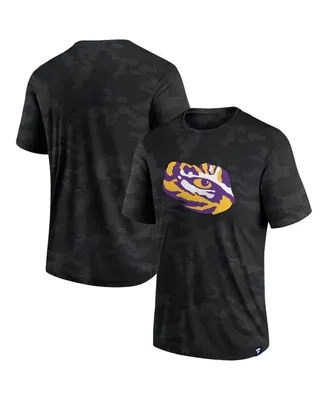 Men's Fanatics Black Lsu Tigers Camo Logo T-shirt