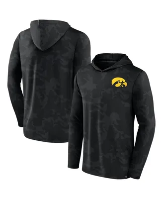 Men's Fanatics Black Iowa Hawkeyes Camo Hoodie Long Sleeve T-shirt