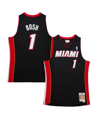 Men's Mitchell & Ness Chris Bosh Black Miami Heat Hardwood Classics Retro Name and Number T-shirt