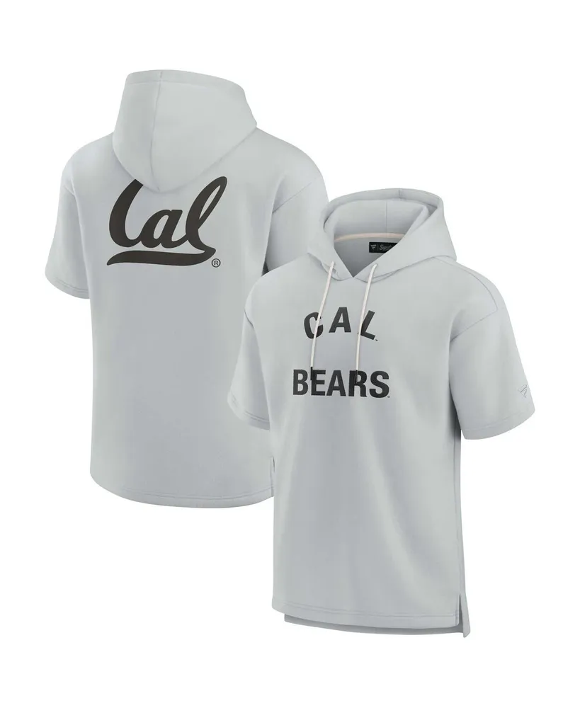 Men's and Women's Fanatics Signature Gray Cal Bears Super Soft Fleece Short Sleeve Pullover Hoodie