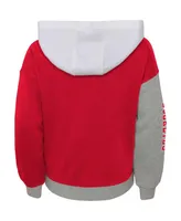 Big Girls Scarlet Distressed Ohio State Buckeyes True Fan Soft Fleece Pullover Hoodie