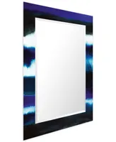 Empire Art Direct "Purple Heather I" Rectangular Beveled Mirror on Free Floating Printed Tempered Art Glass, 30" x 40" x 0.4"