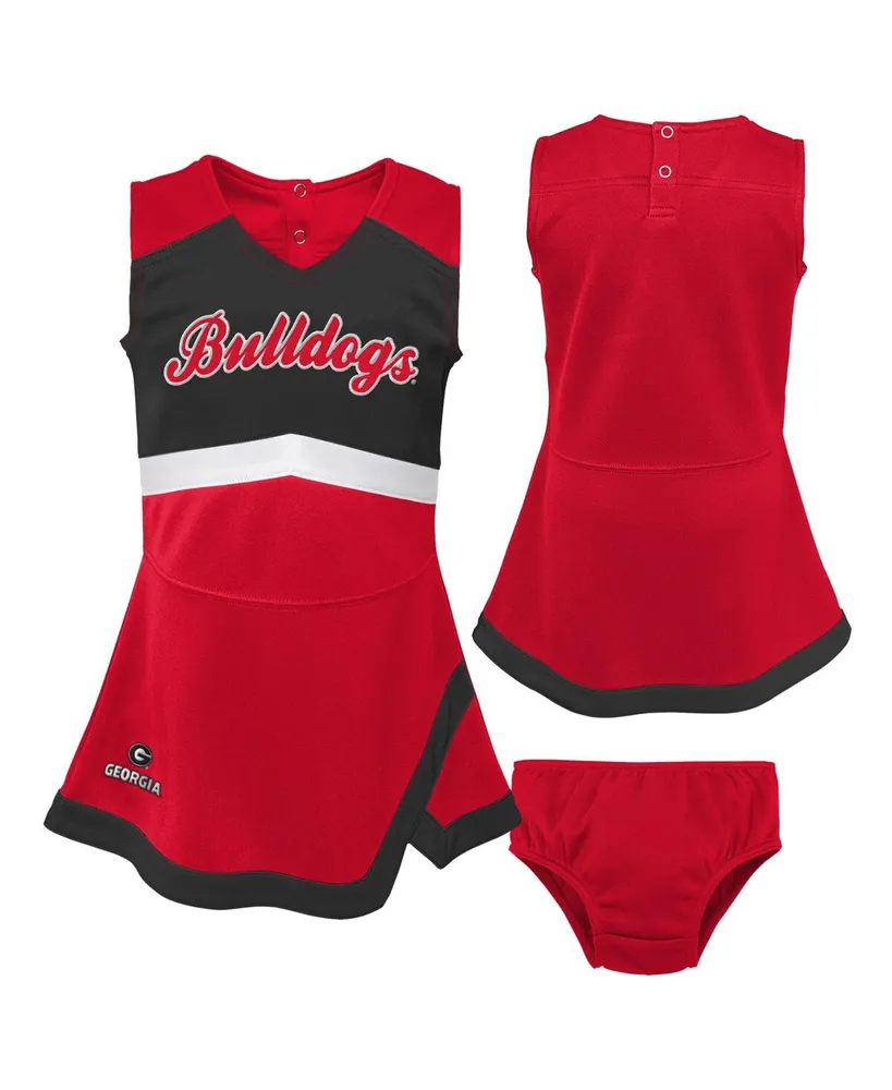 Girls Preschool Red, Black Georgia Bulldogs Two-Piece Cheer Captain Jumper Dress and Bloomers Set