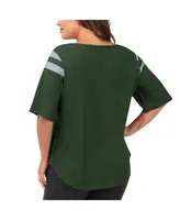Women's G-iii 4Her by Carl Banks Green Michigan State Spartans Linebacker Half-Sleeve T-shirt