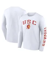 Men's Fanatics White Usc Trojans Distressed Arch Over Logo Long Sleeve T-shirt