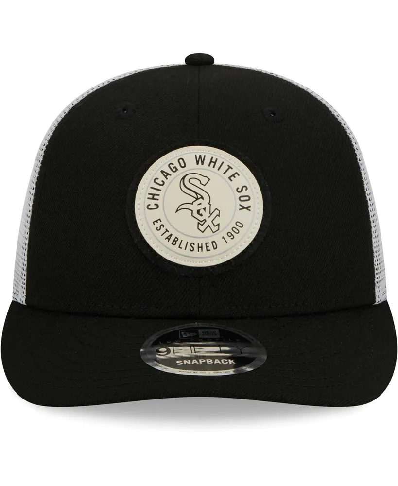 Men's New Era Black Chicago White Sox Circle Trucker Low Profile 9FIFTY Snapback Hat