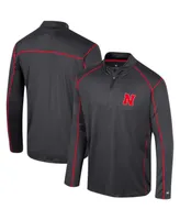 Men's Colosseum Black Nebraska Huskers Cameron Quarter-Zip Windshirt