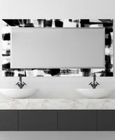 Empire Art Direct "Newsflash Ii" Rectangular Beveled Mirror on Free Floating Printed Tempered Art Glass, 54" x 28" x 0.4"