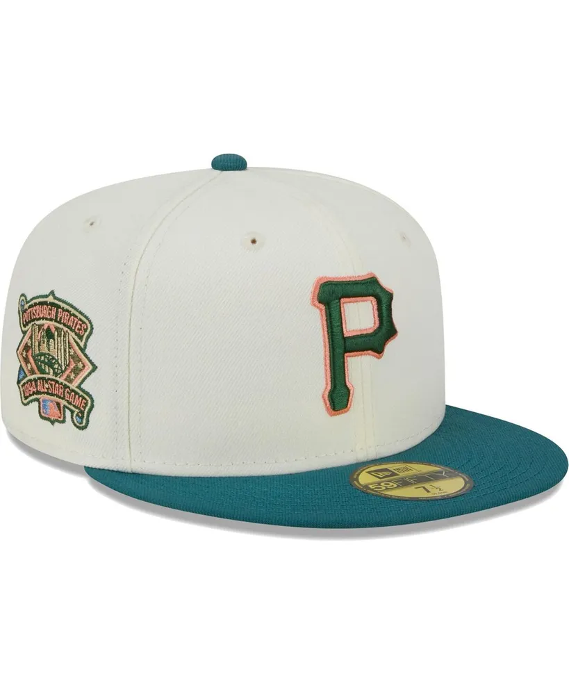 Men's New Era Cream Pittsburgh Pirates Chrome Evergreen 59FIFTY Fitted Hat